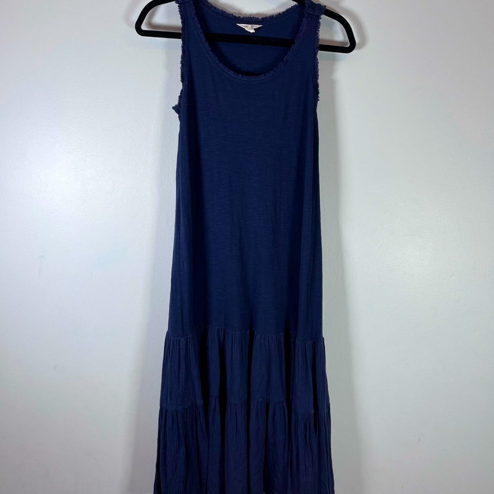 Caslon Women’s Tiered Sleeveless Navy Blue Maxi Dress Size XS